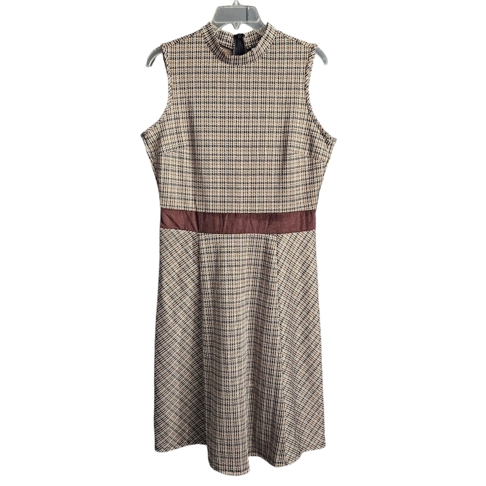 PerSeption Concept Womens Plaid‎ Jumper Dress Sz Large Acadamia